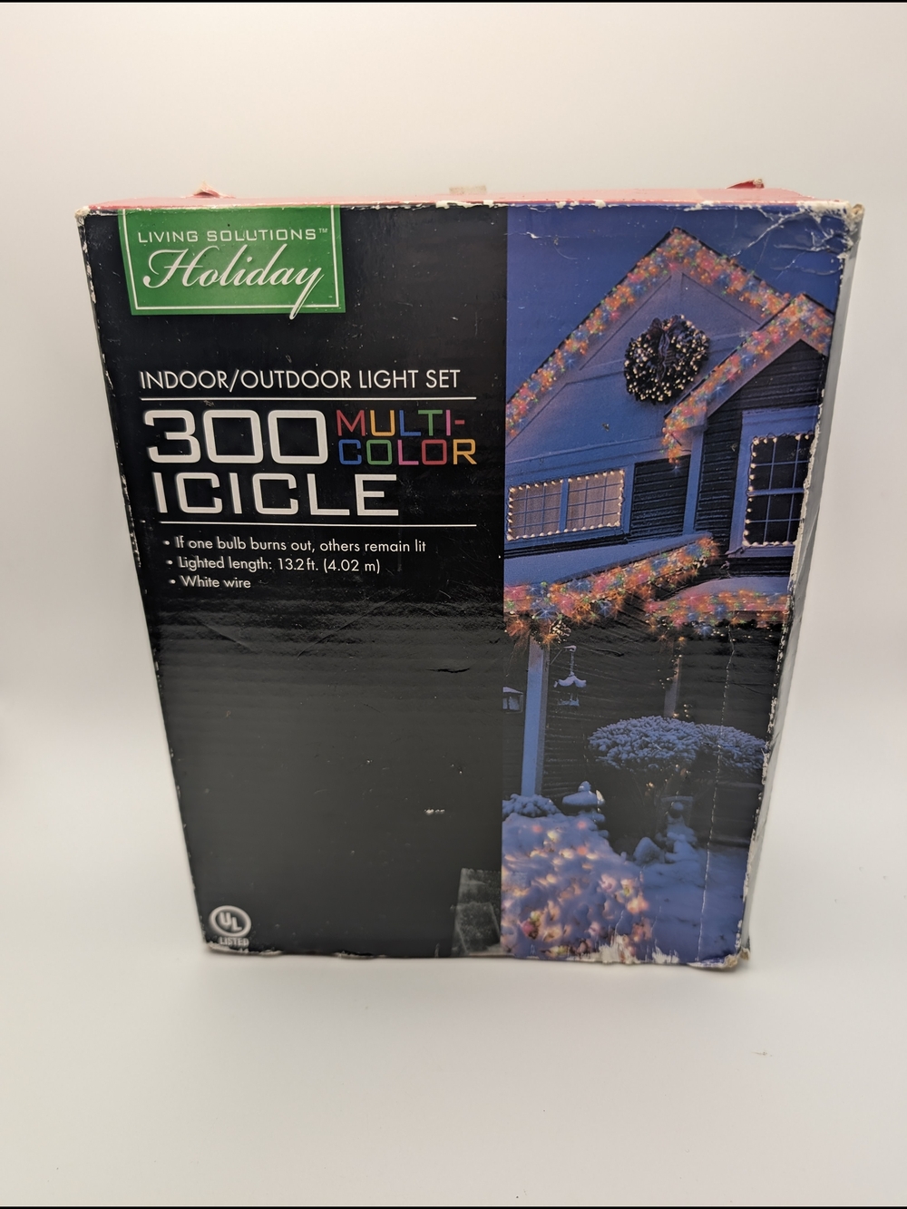 living solutions holiday indoor outdoor 300 icicle multicolor lights New Openbox